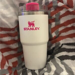 Stanley White Tumbler with Pink Accents